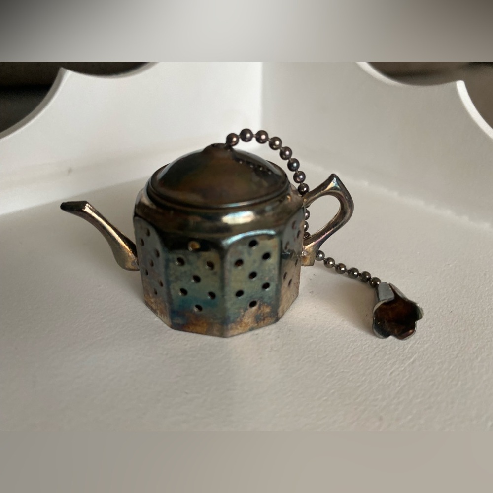 Tea pot teapot tea infuser strainer stainless steel vintage